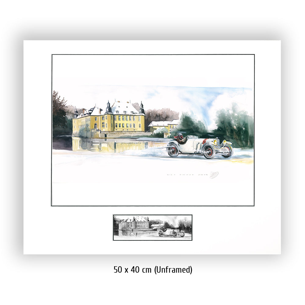 #0583 ""Mercedes SSK in front of Dyck Castle""