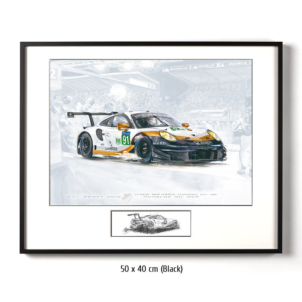 #0804 i ""Porsche 911 RSR #91 gold""