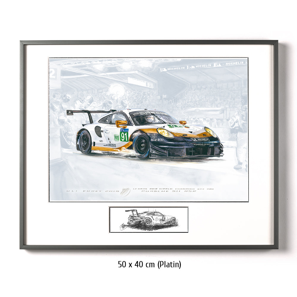 #0804 i ""Porsche 911 RSR #91 gold""