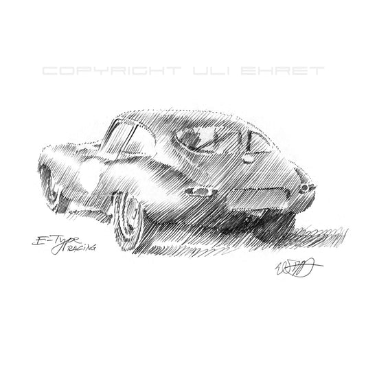 #0313P Jaguar E-Type Sketch