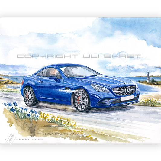 #1041 Mercedes AMG SLC 43 at the Atlantic ocean coast