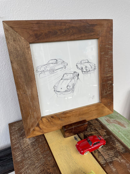 #0876P Porsche 356 & 911 Sketch