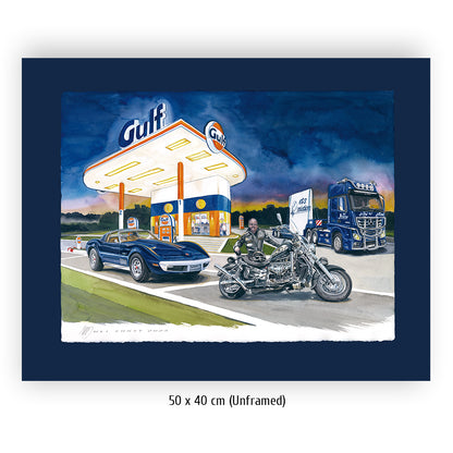 #1092 'Corvette C3 at a Gulf station'