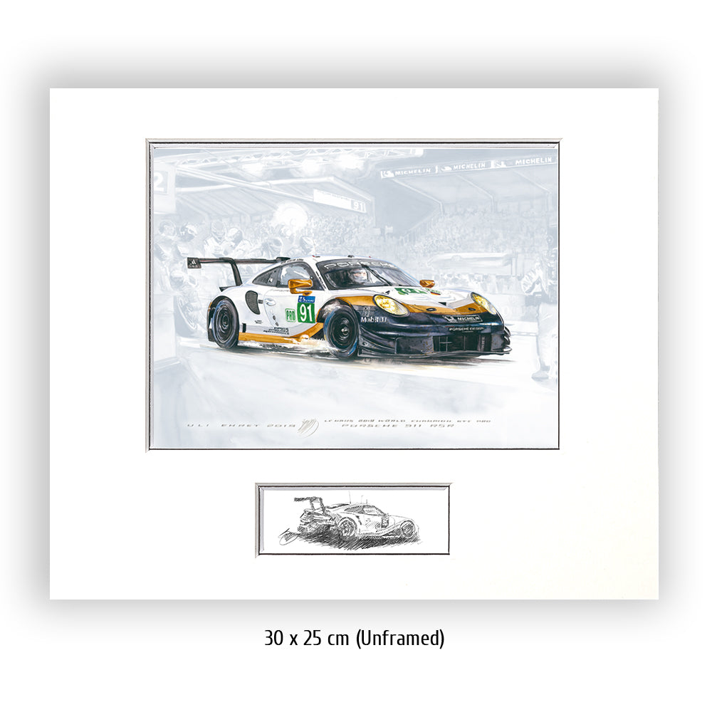 #0804 i ""Porsche 911 RSR #91 gold""