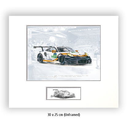 #0804 i ""Porsche 911 RSR #91 gold""