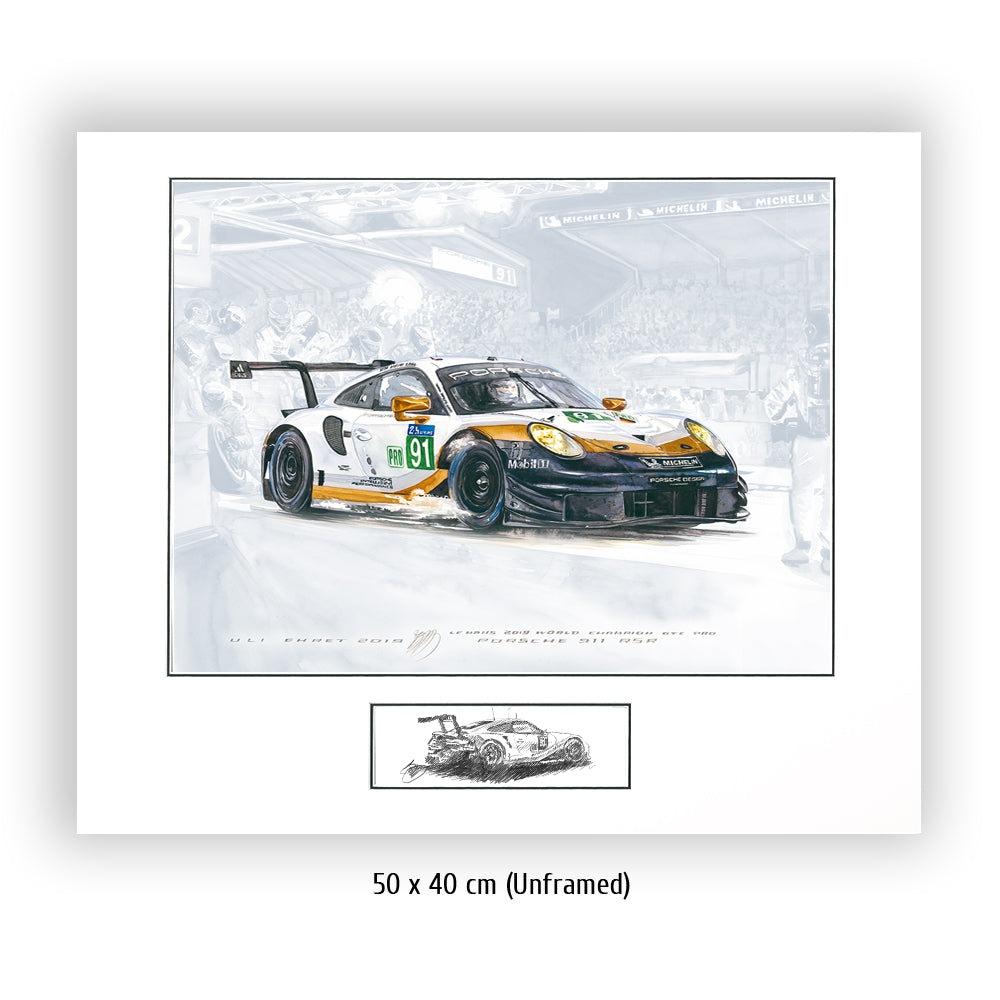 #0804 i ""Porsche 911 RSR #91 gold""