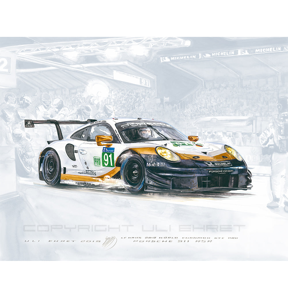 #0804 i ""Porsche 911 RSR #91 gold""