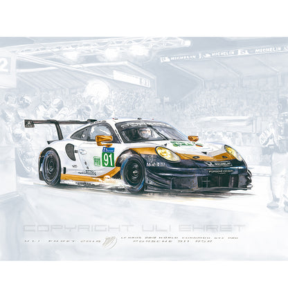 #0804 i ""Porsche 911 RSR #91 gold""