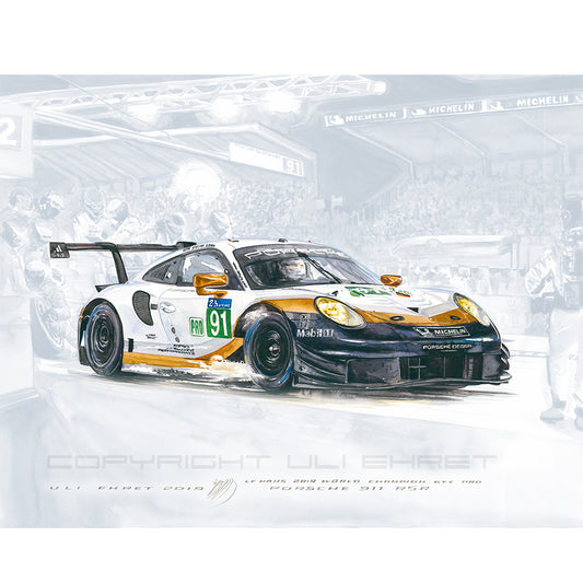 #0804 i ""Porsche 911 RSR #91 gold""